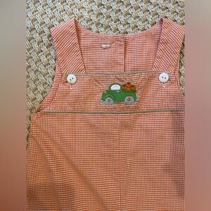 Fall truck pumpkin overalls